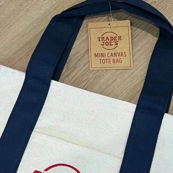 Trader Joe’s Mini Tote Bag in Navy- BRAND NEW! - Picture 3 of 4